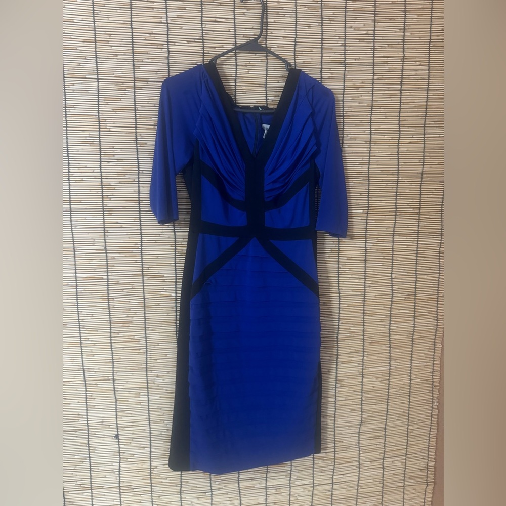 Elegant Blue and Black Dress